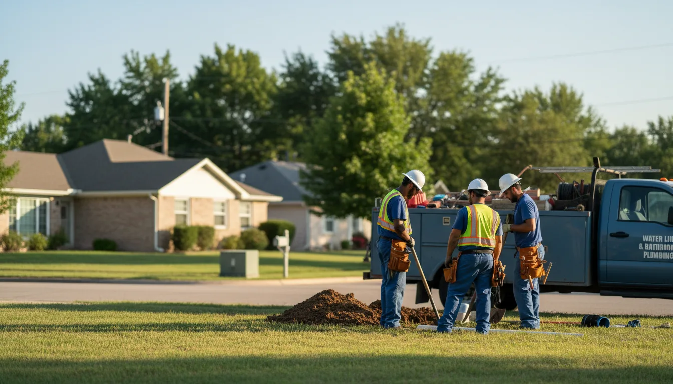 Residential water line and bathroom plumbing service in Andrews, NC